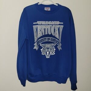 Vintage Dodger Brand Kentucky Wildcats Sweatshirt Size OSFM Made In USA Blue